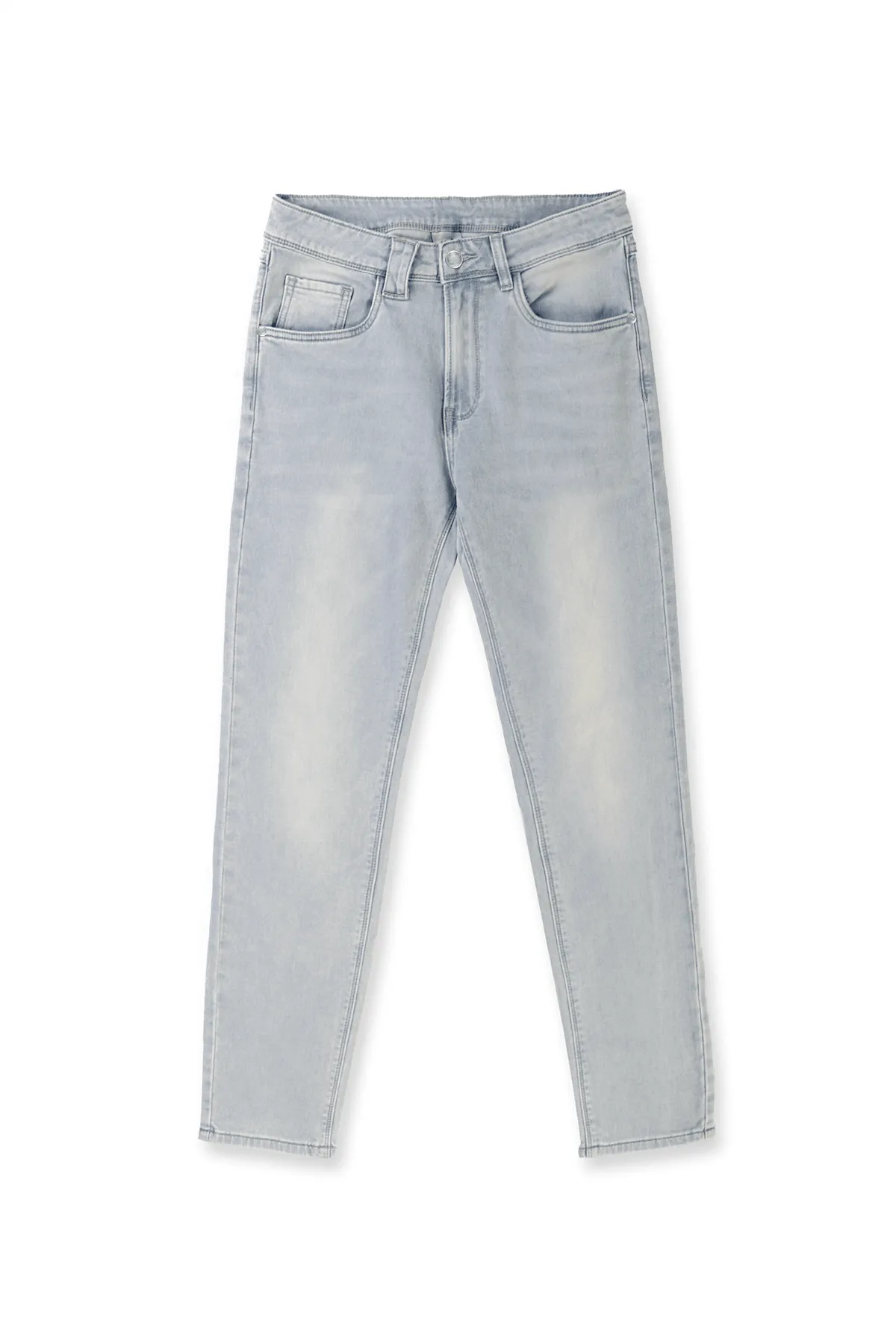 Men's Premium Fitted Stretchy Jeans - Faded Light Blue