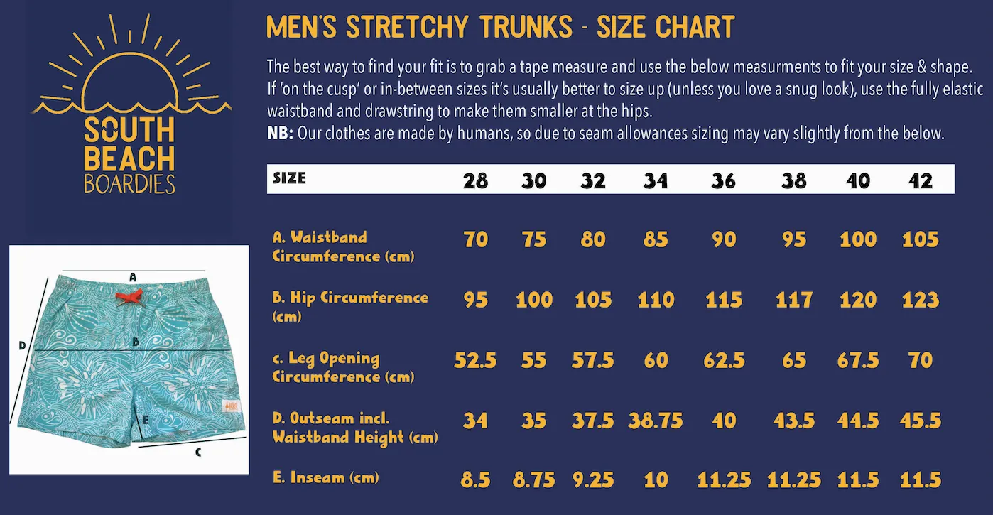 Men's Stretchy Solid-Colour Trunks: Ink