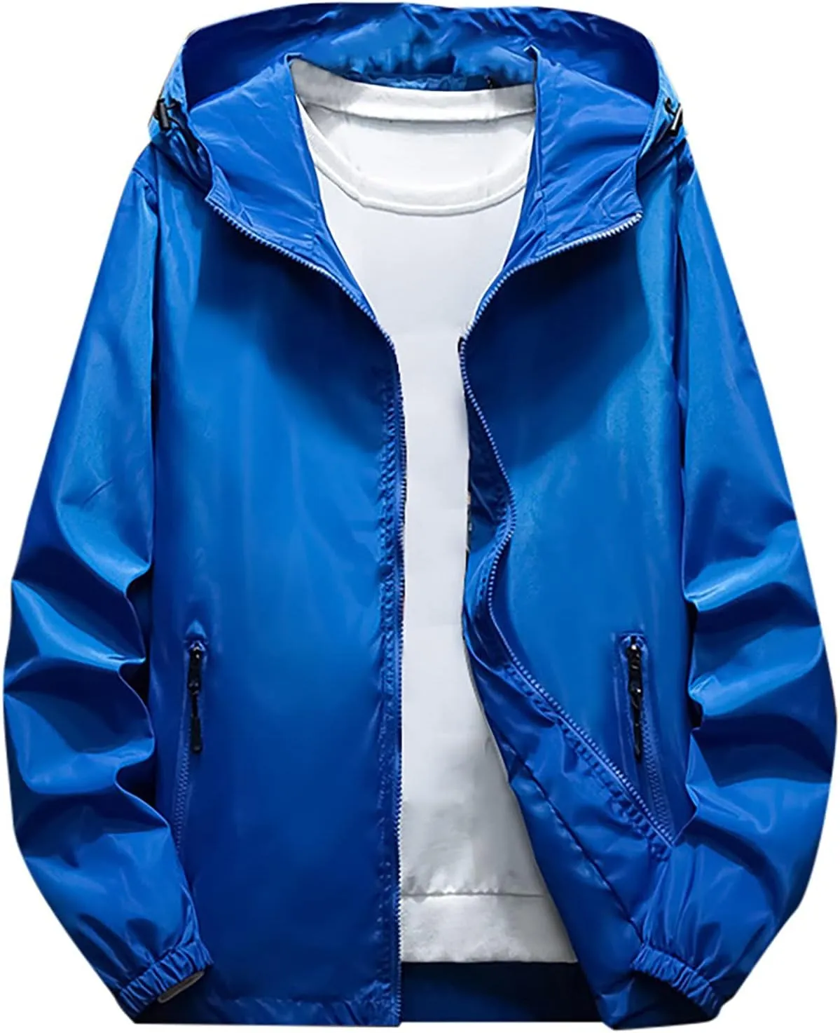 Men's Suit Jacket Rain Jacket Windbreaker Lightweight Shell Raincoat With Hood Golf Hiking Travel, M-7XL