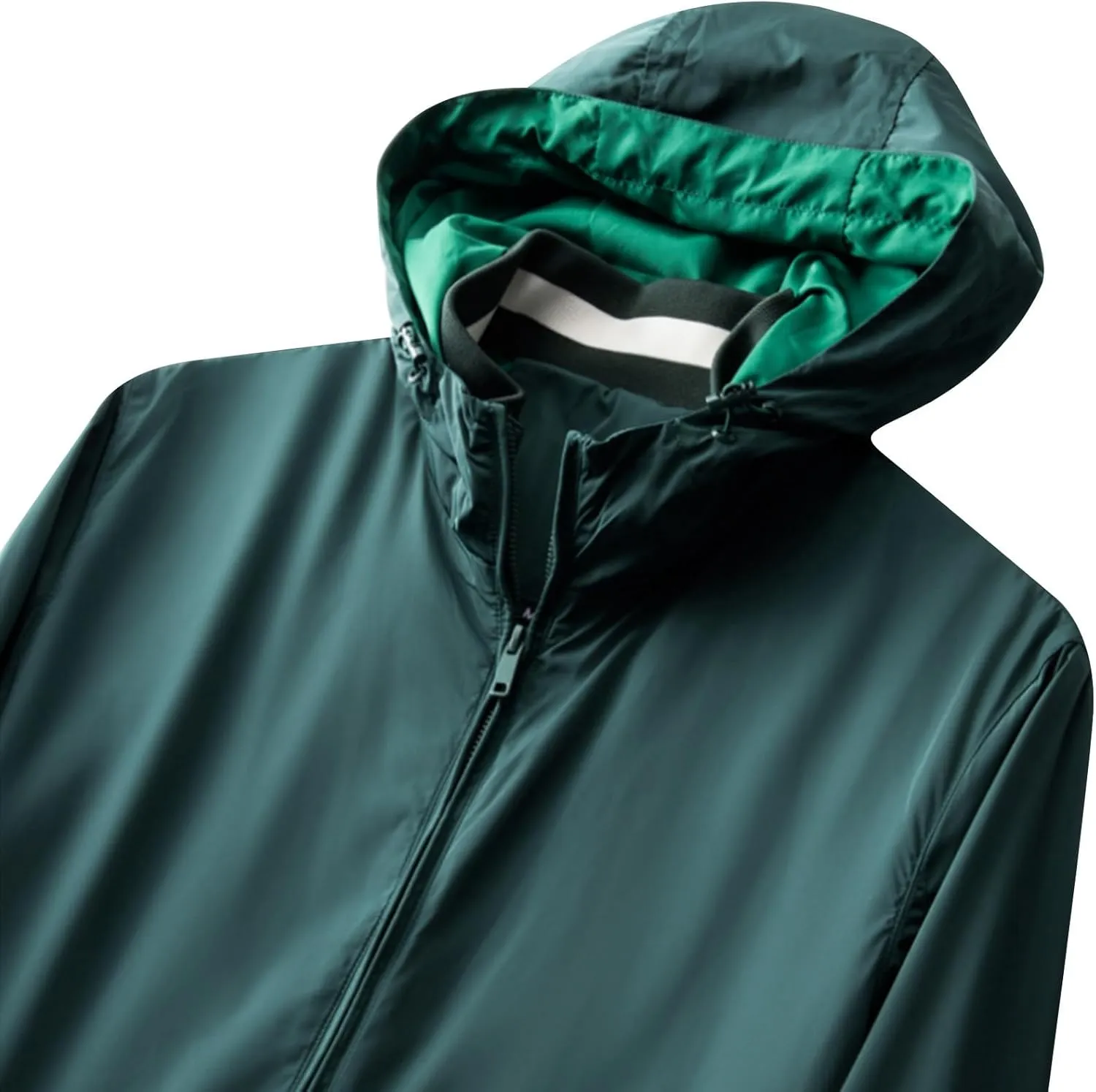 Mens Waterproof Rain Jacket With Hood Softshell Hiking Windbreaker Zip Up Rain Coats Pockets Outdoor Fishing Outwear