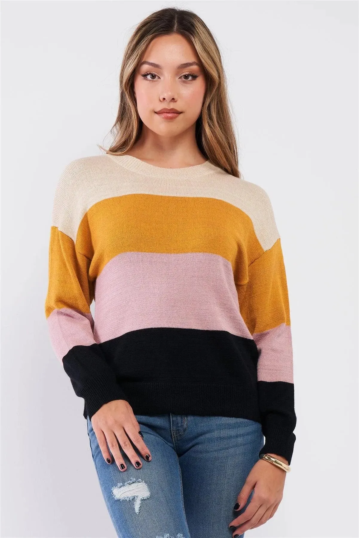 Multi Color Long Sleeve Round Neck Regular Fit Sweater /1-2-3