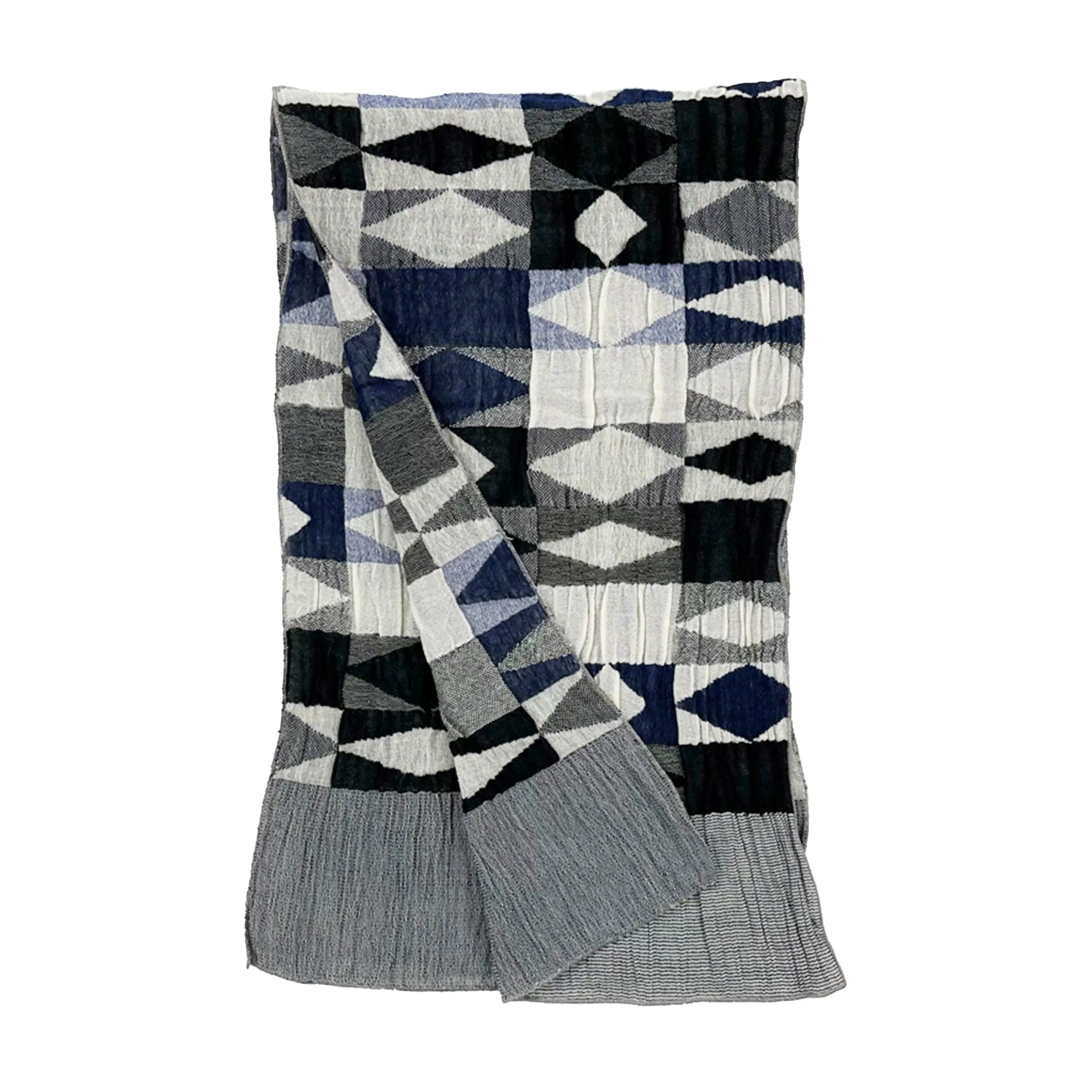 NUNO Scarf: “Cut Glass” (Blue/White/Black)