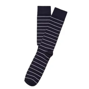 Pima Cotton Nautical Stripe Sock - Navy & White