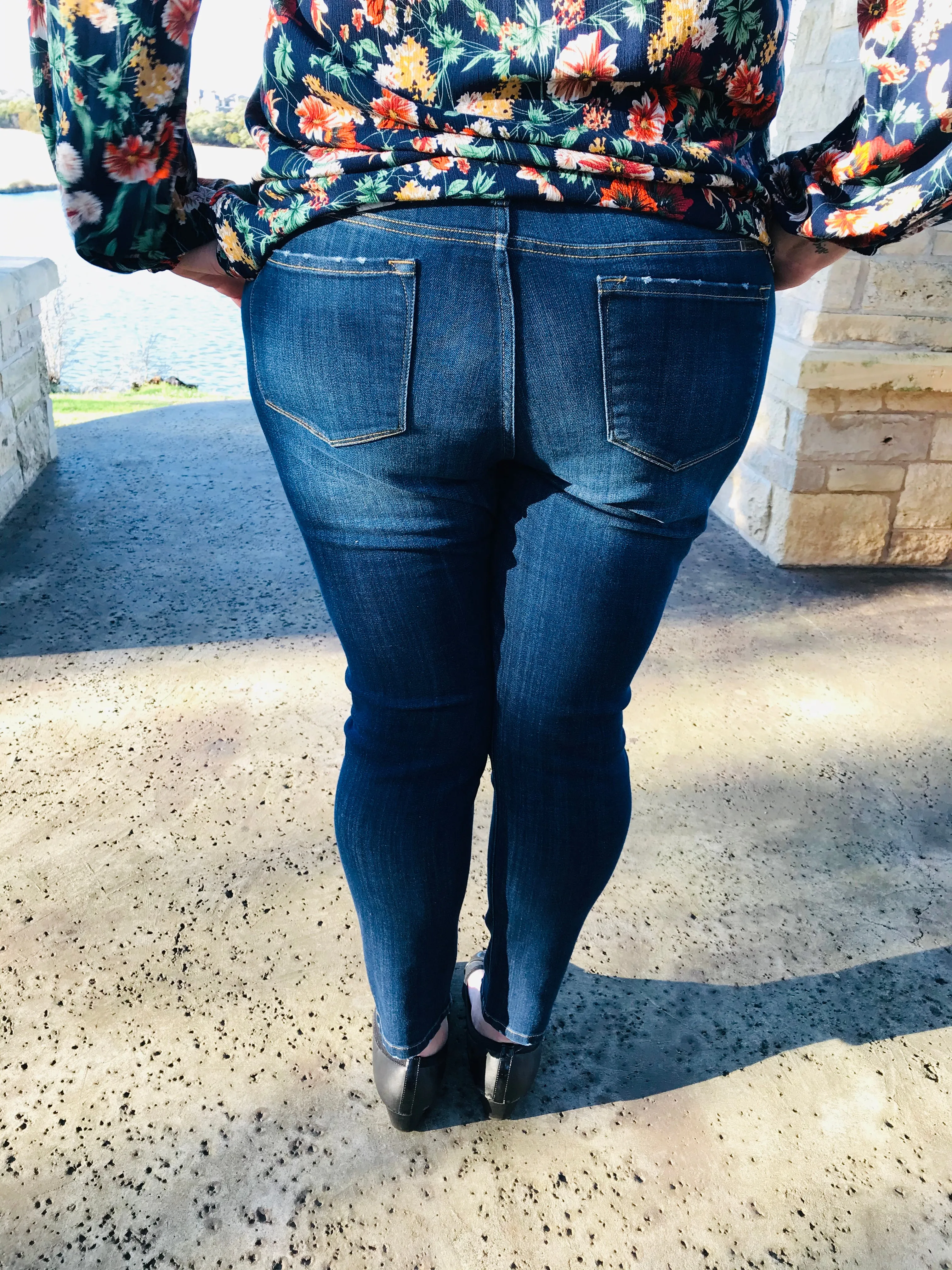 Plus Size Stretchy Blue Jeans