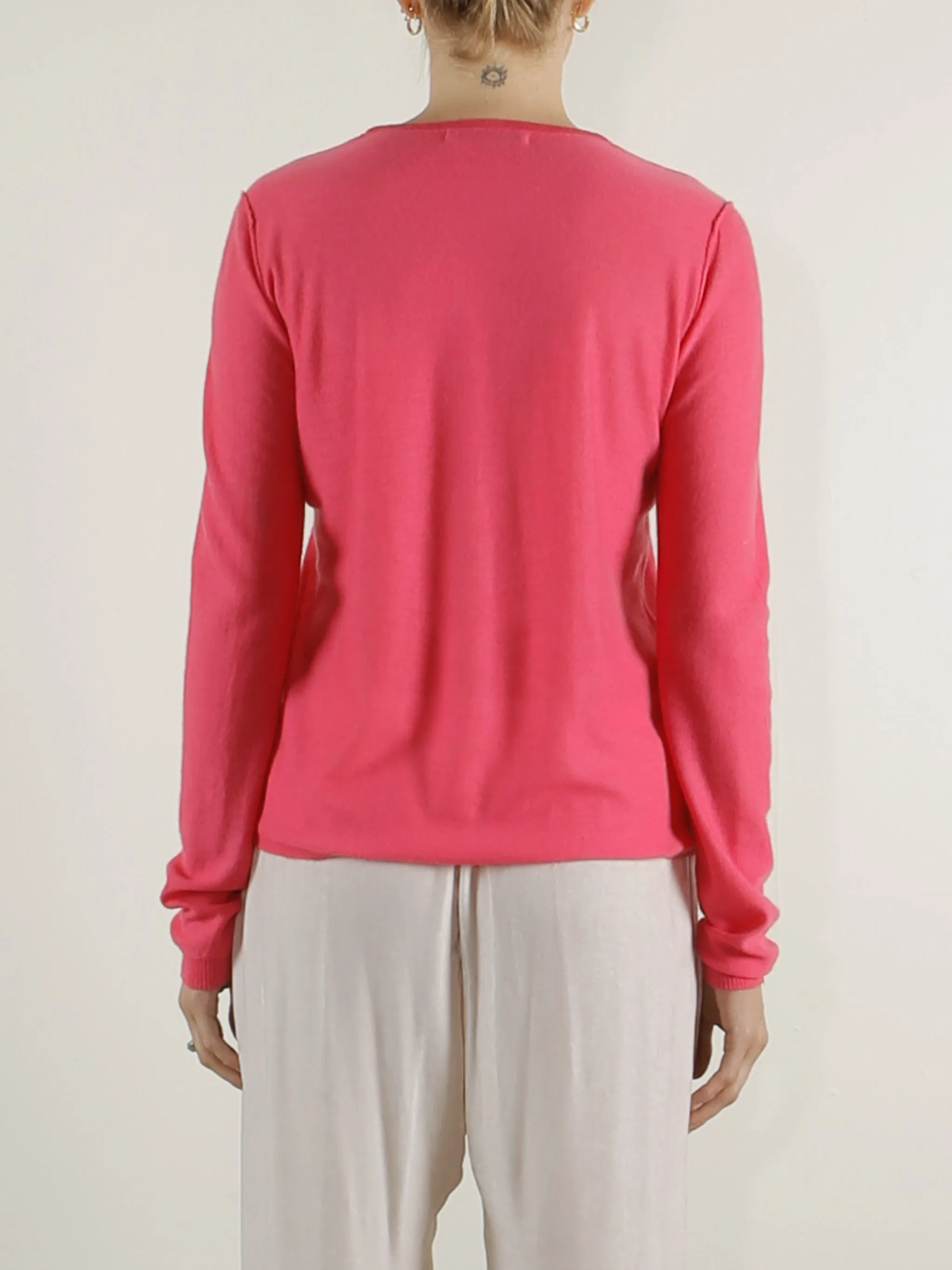 Raven Featherweight Cashmere Crew - Shocking Pink *Final Sale*