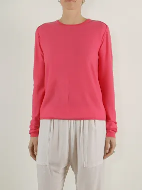 Raven Featherweight Cashmere Crew - Shocking Pink *Final Sale*