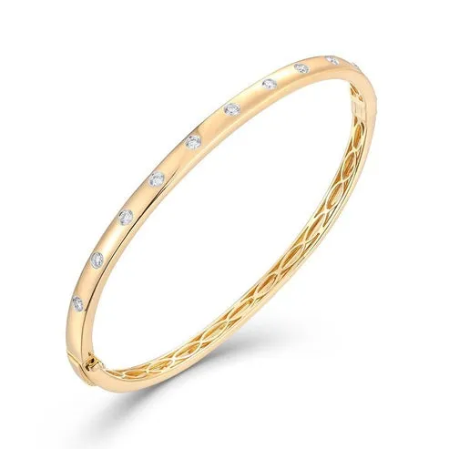 Refined Crystal Diamond Bangle Bracelet
