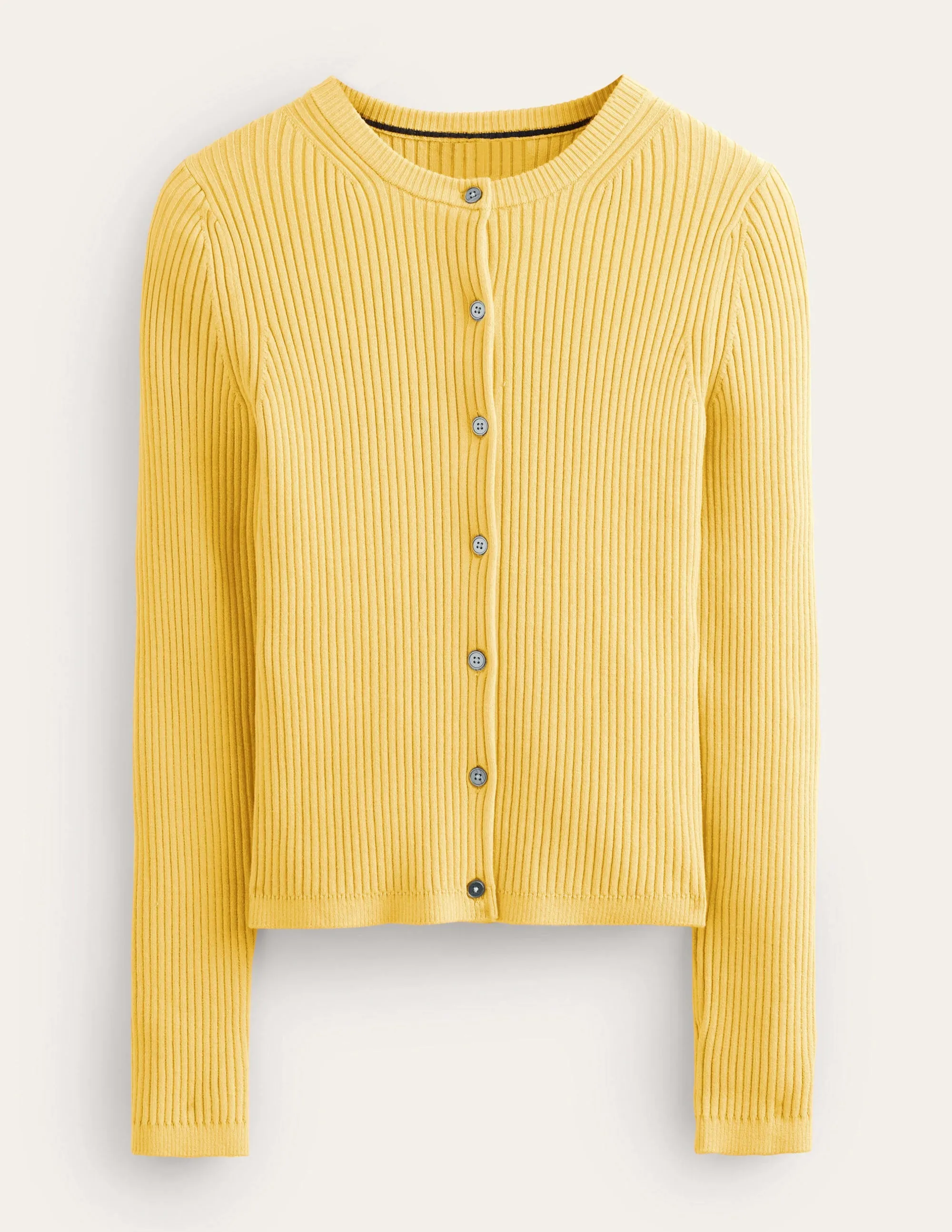 Ribbed Detail Cardigan-Sweet Honeycomb
