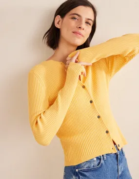 Ribbed Detail Cardigan-Sweet Honeycomb