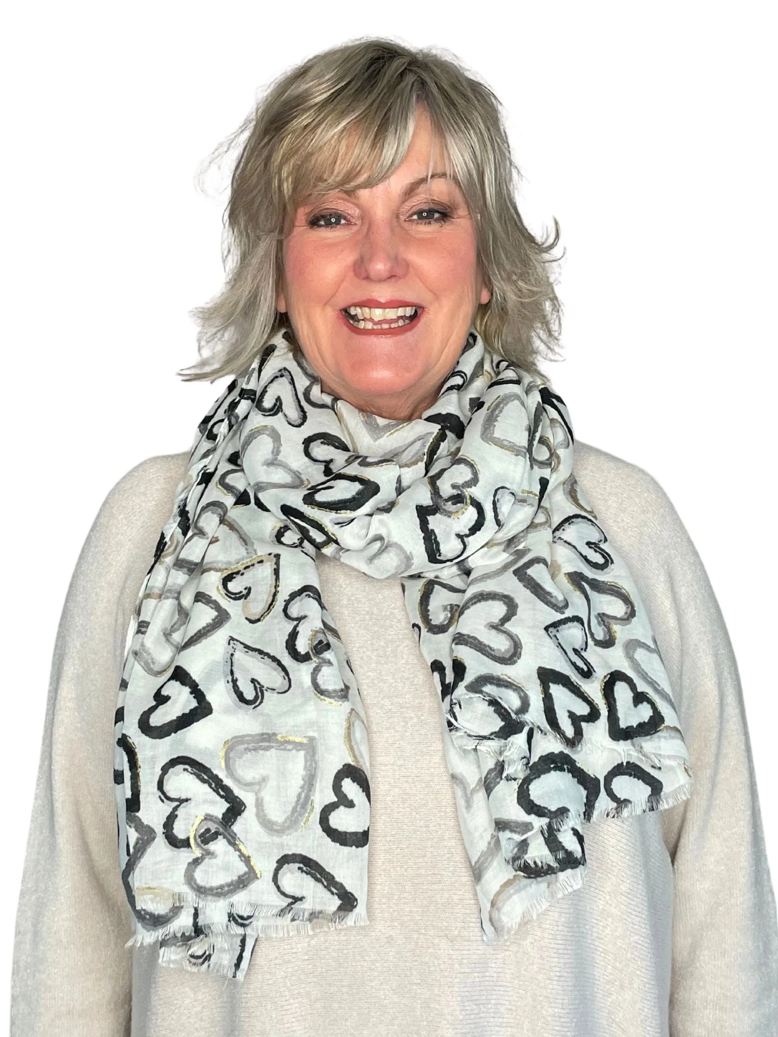 Serena Heart Print Scarf