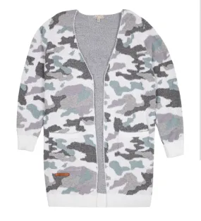 Simply southern fuzzy camo cardigan