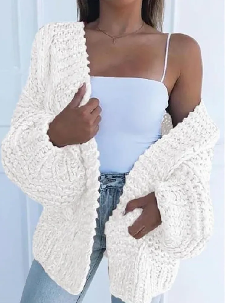 Solid Color Knitted Comfy Sweater Cardigan