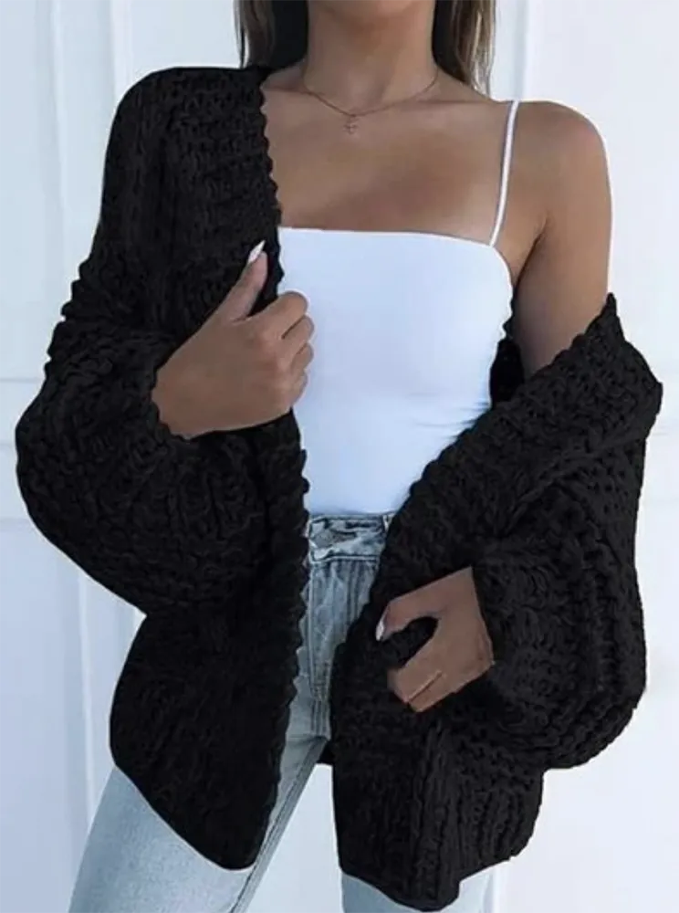 Solid Color Knitted Comfy Sweater Cardigan