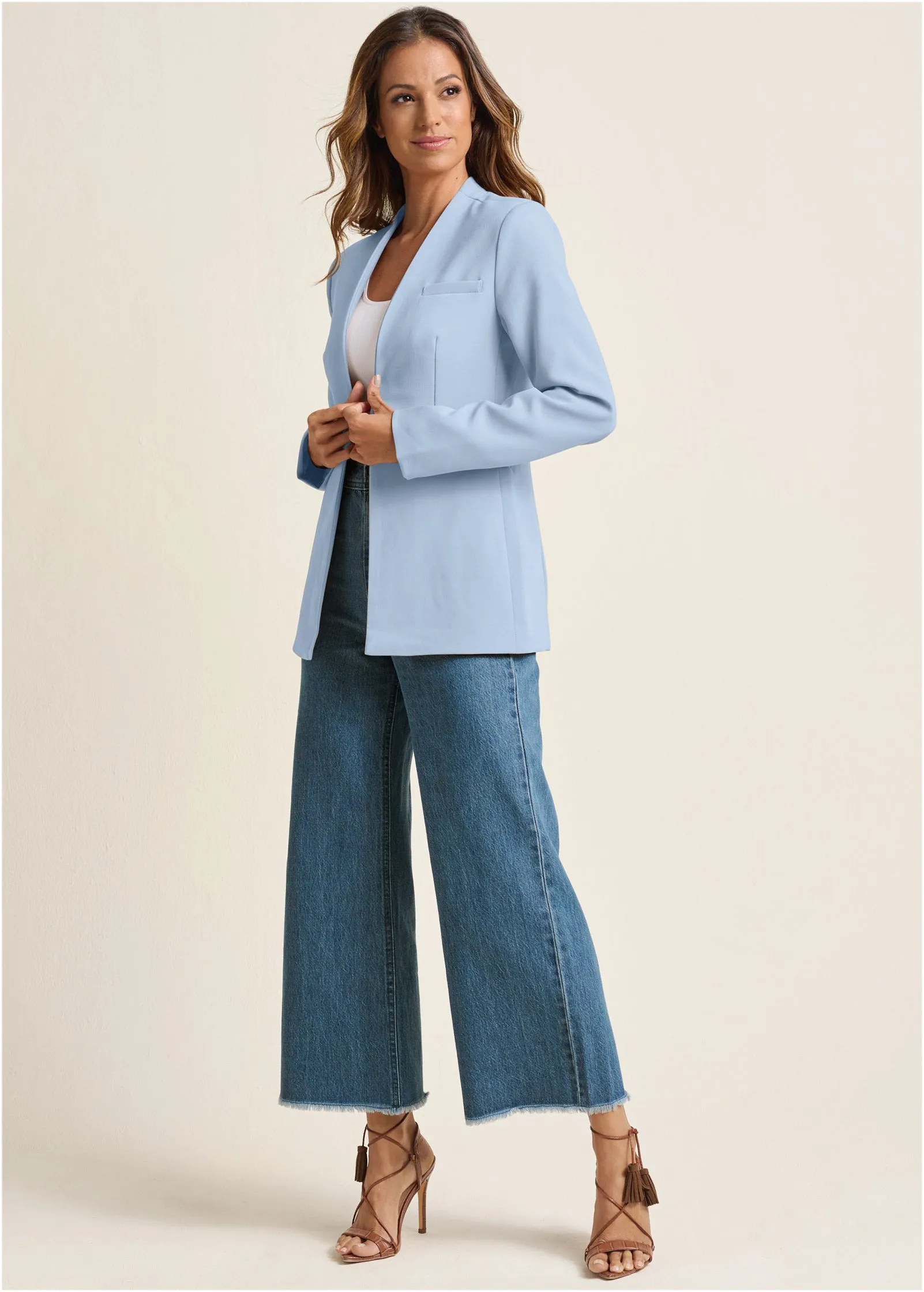 Structured Blazer  - Light Blue