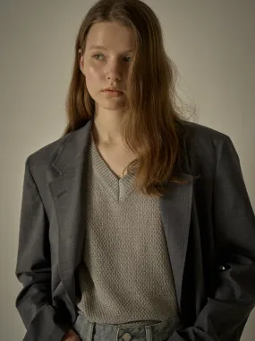 Summer-Wool Relaxed Jacket - Charcoal