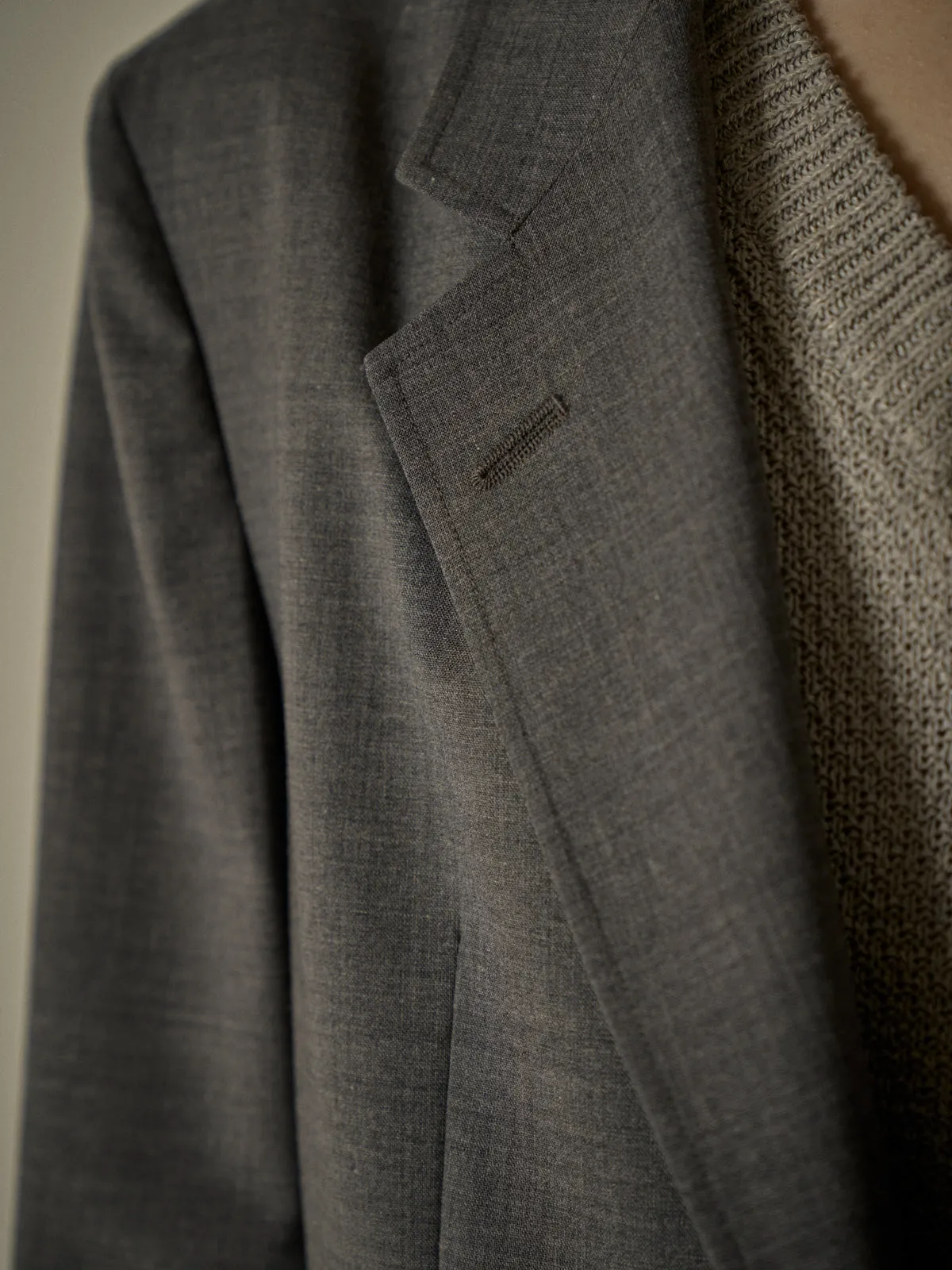 Summer-Wool Relaxed Jacket - Charcoal