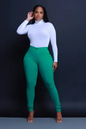 Super Swank High Waist Stretchy Jeans - Jade