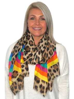 Taya Rainbow Animal Print Scarf