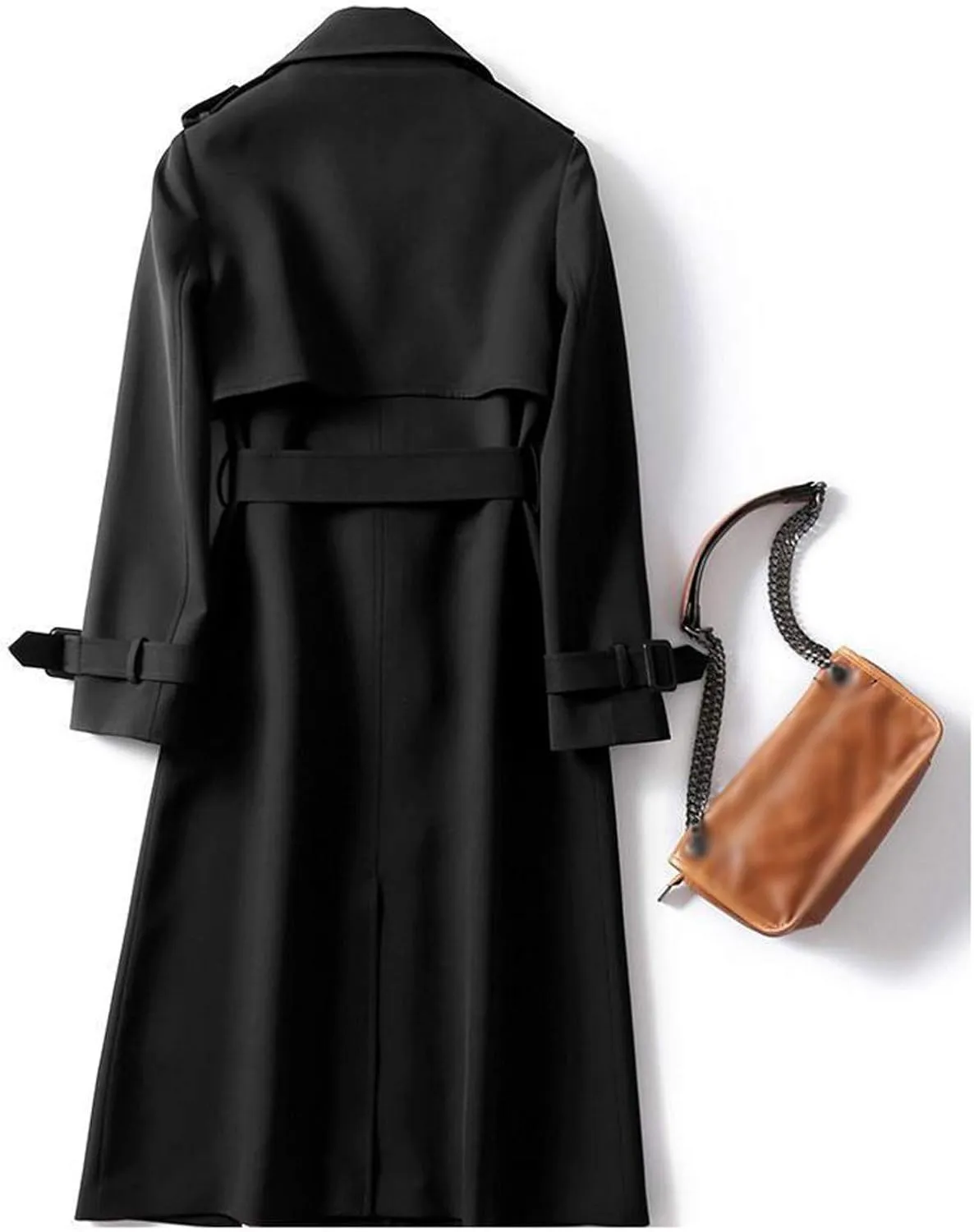 Trench Coats for Women Double Breasted Classic Lapel Casual Jackets Plus Size Belted Elegant Y2K Fall Winter Overcoat