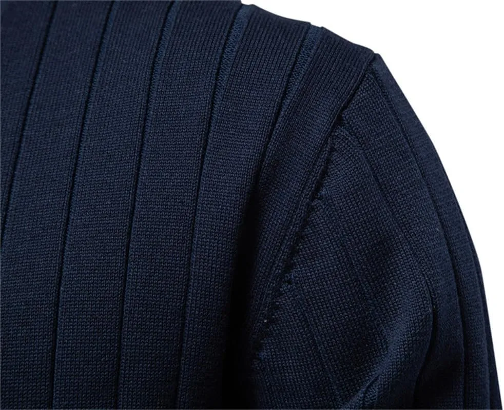 VIVICOLOR Men's V Neck Button Ribbed Cardigan Sweater Fall Cotton Comfy Contrast Color Knitted Open Front Jacket