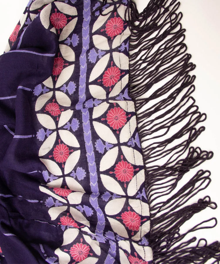White Floral Print Fringe Boho Kimono Cardigan