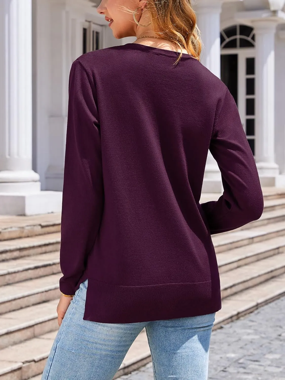 Women's 2025 Cardigan Sweaters Trendy Casual Button Down Long Sleeve Crew Neck Lightweight Knit Fall Cardigans Coat