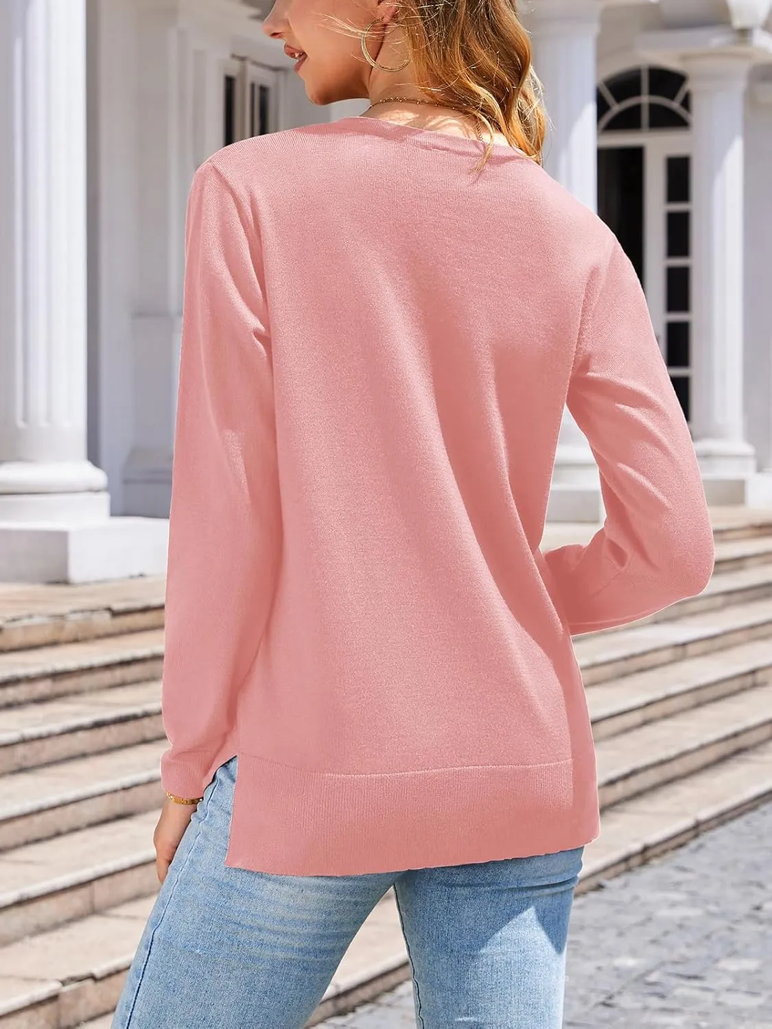 Women's 2025 Cardigan Sweaters Trendy Casual Button Down Long Sleeve Crew Neck Lightweight Knit Fall Cardigans Coat