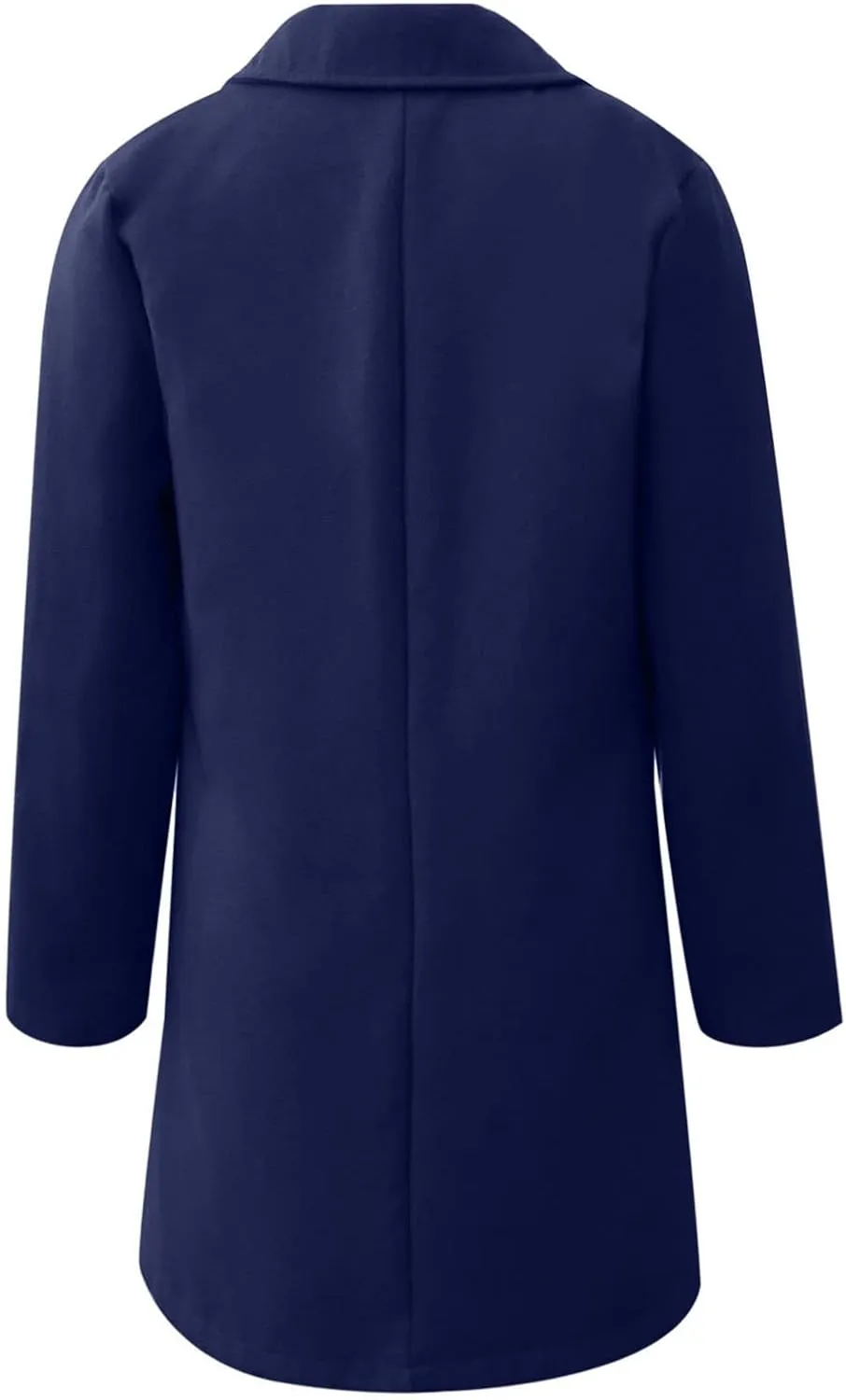 Womens Pea Coat Casual Notch Lapel Cardigan Coats Single Breasted Open Front Wool Coats 2024 Fall Winter Overcoat