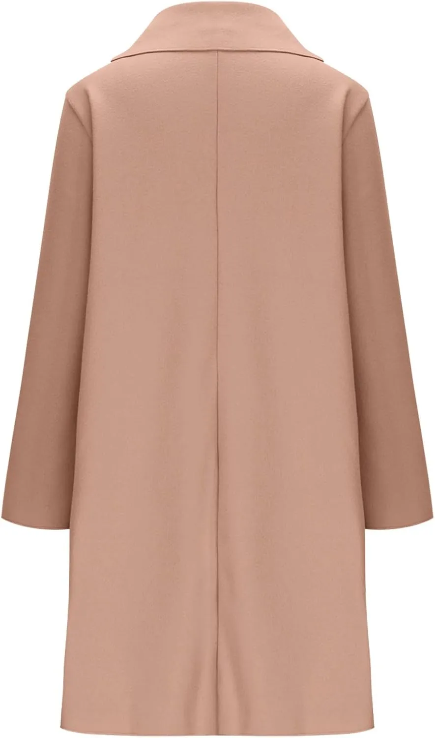 Women's Wool Trench Coat Elegant Single Breasted Pea Coat Casual Notch Lapel Long Winter Coats Long Sleeve Overcoat