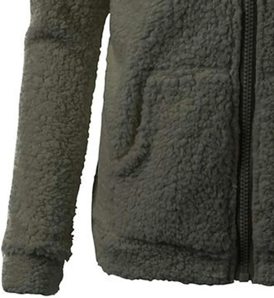 Womens Zip Up Hoodies 2024 Winter Lightweight Fleece Lined Coats Comfy Warm Plus Size Sherpa Jackets with Pockets