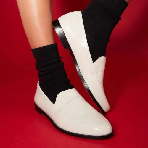 Yosi Samra Olivia Loafer in Bone Leather