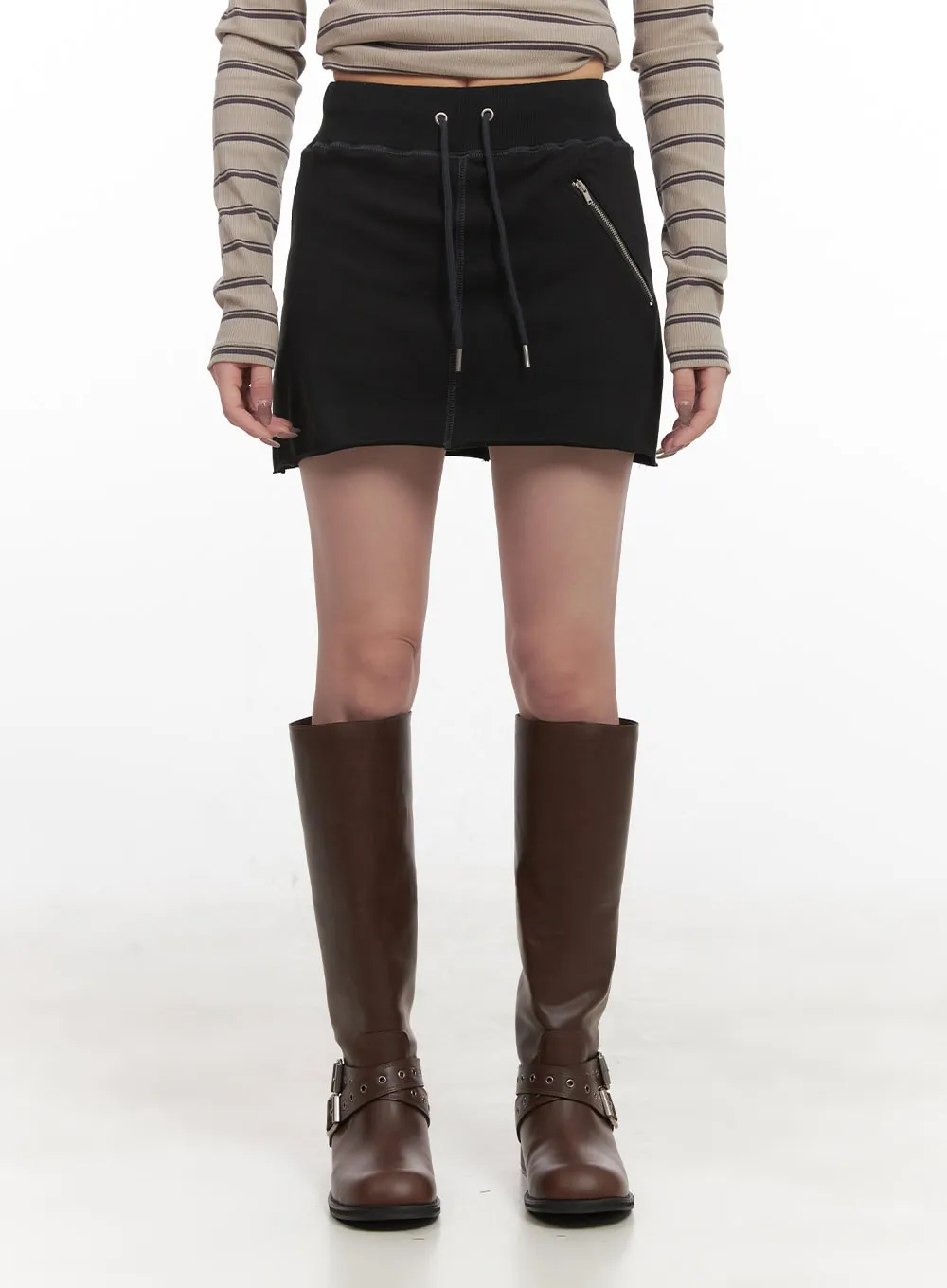 Zipper Pocket Comfy Mini Skirt CJ517
